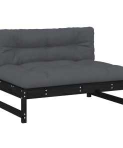 Divano Centrale 120x80 Cm In Legno Massello Di Pino Nero