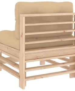 Divano Centrale Con Cuscini In Legno Di Pino