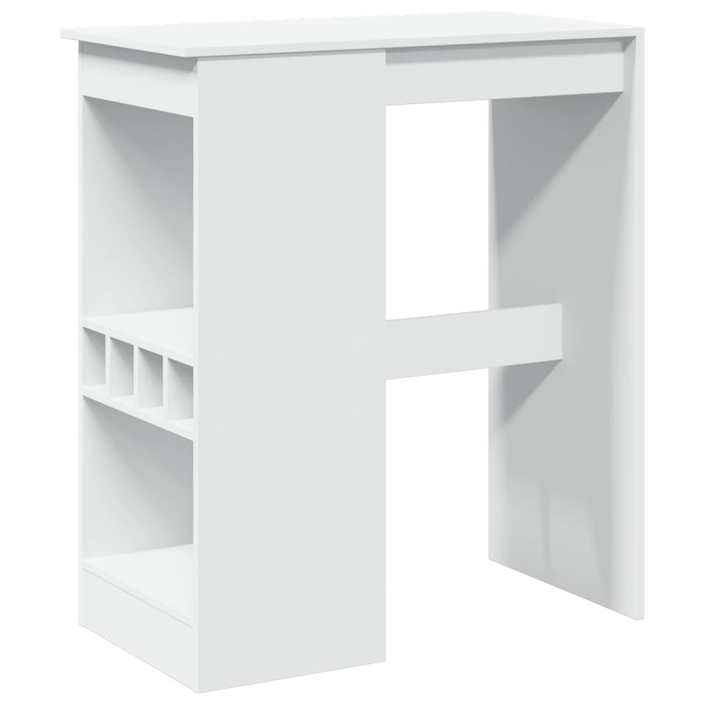 Tavolo Bar Con Rastrelliera Bianco 90x47,5x103,5 Cm Truciolato