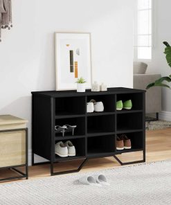 Scarpiera Nera 90x38x61,5 Cm In Truciolato