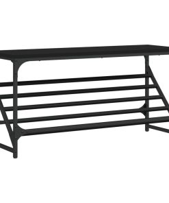 Scarpiera Nera 90x30x45 Cm In Legno Multistrato