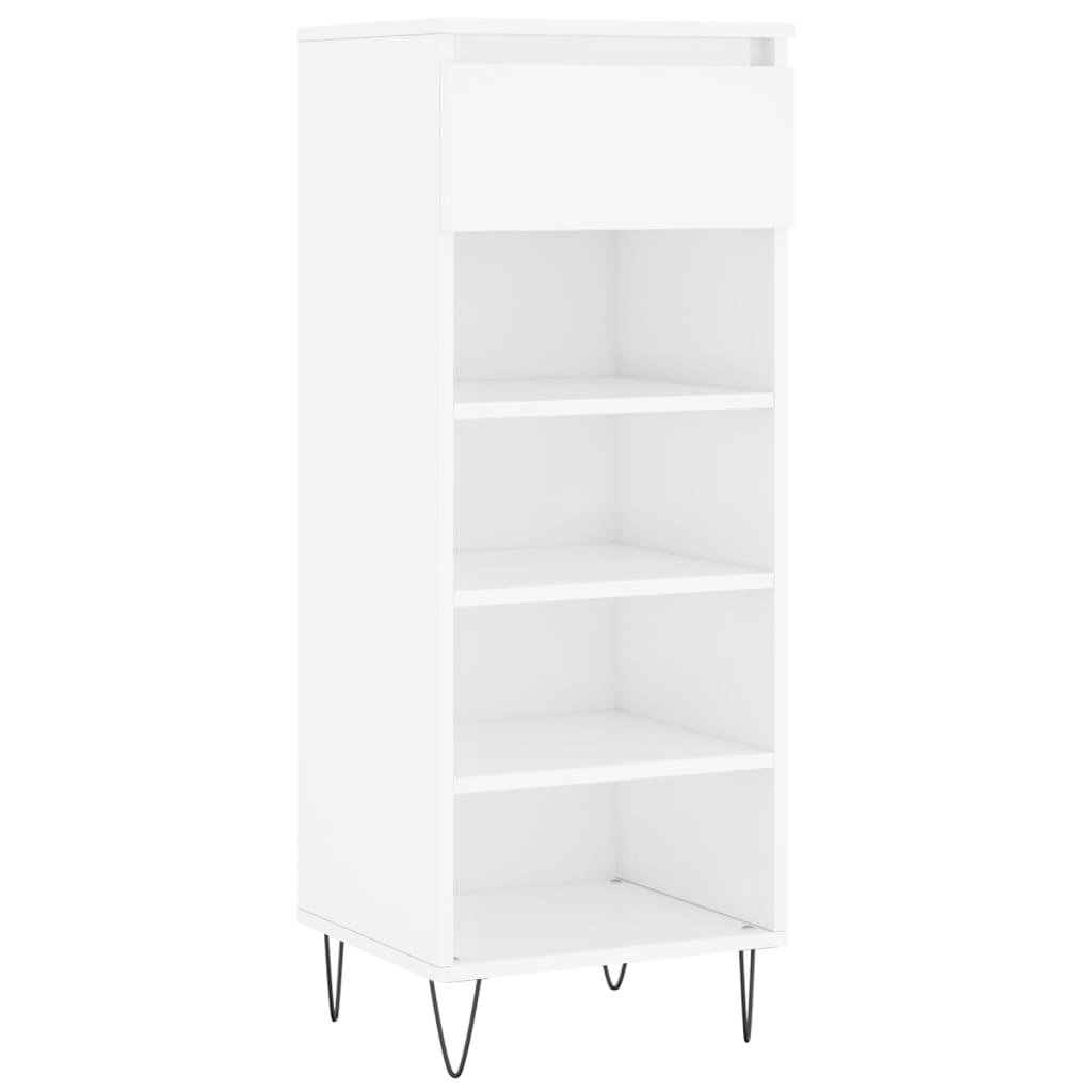 Scarpiera Bianco Lucido 40x36x105 Cm In Legno Multistrato - Image 4