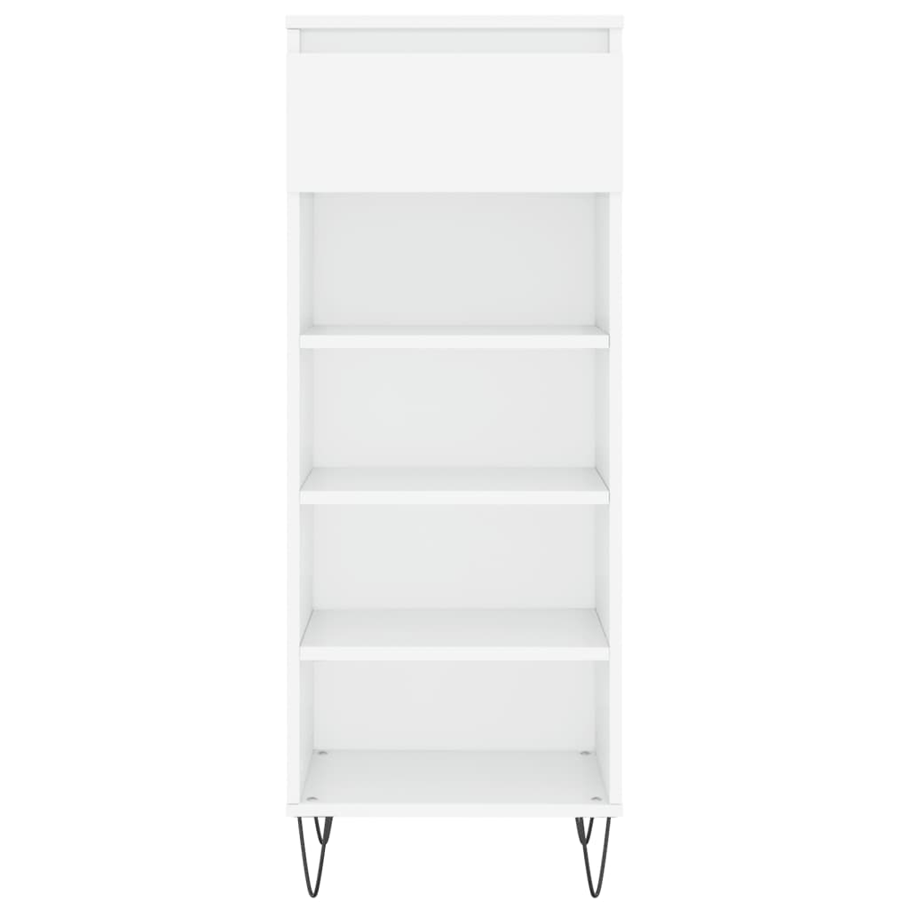 Scarpiera Bianco Lucido 40x36x105 Cm In Legno Multistrato - Image 5