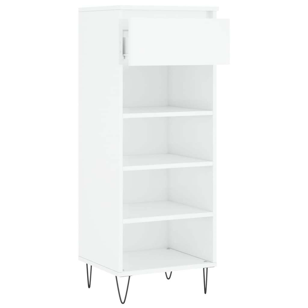 Scarpiera Bianco Lucido 40x36x105 Cm In Legno Multistrato - Image 2