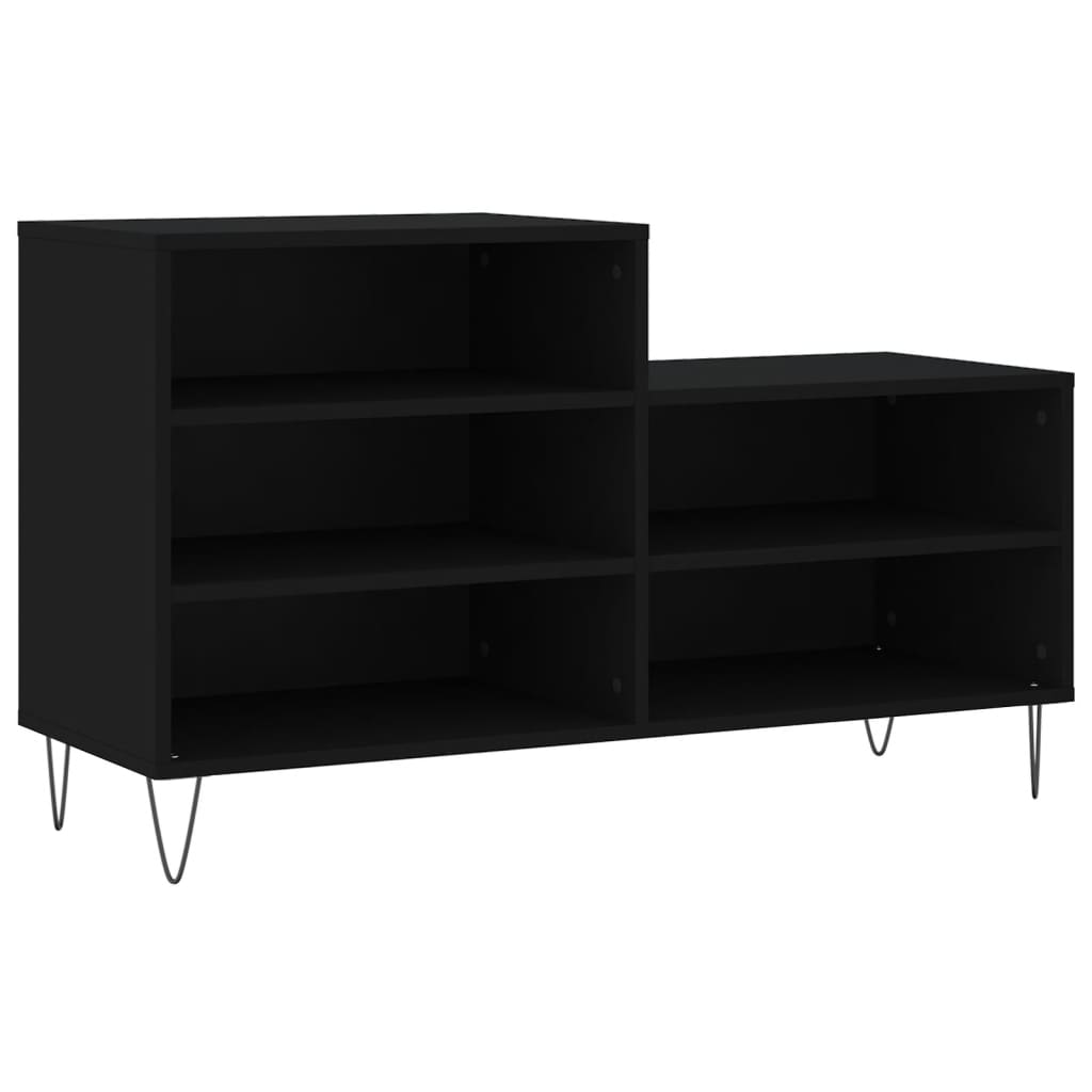 Scarpiera Nera 102x36x60 Cm In Legno Multistrato