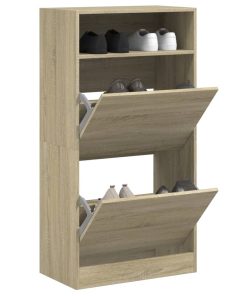Scarpiera Rovere Sonoma 60x34x116 Cm In Legno Multistrato