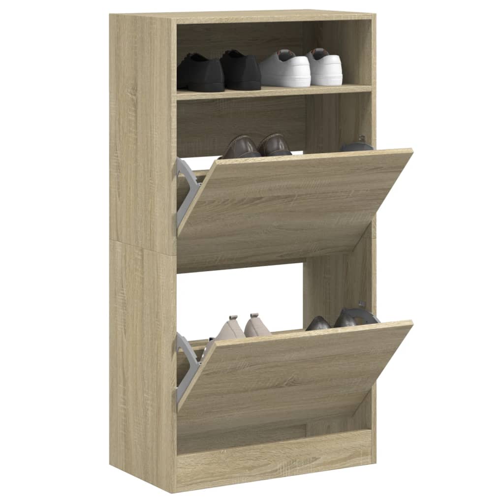 Scarpiera Rovere Sonoma 60x34x116 Cm In Legno Multistrato