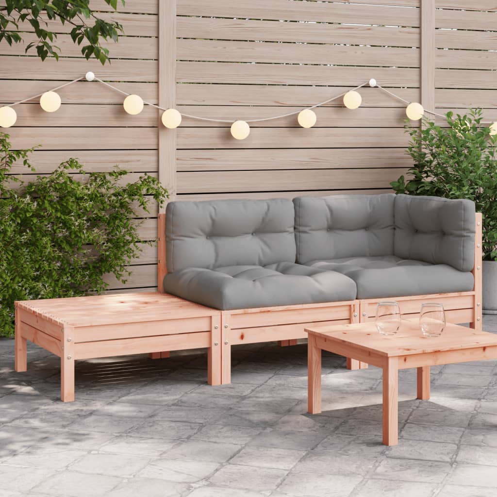Divano Da Giardino Cuscini E Poggiapiedi Legno Massello Douglas