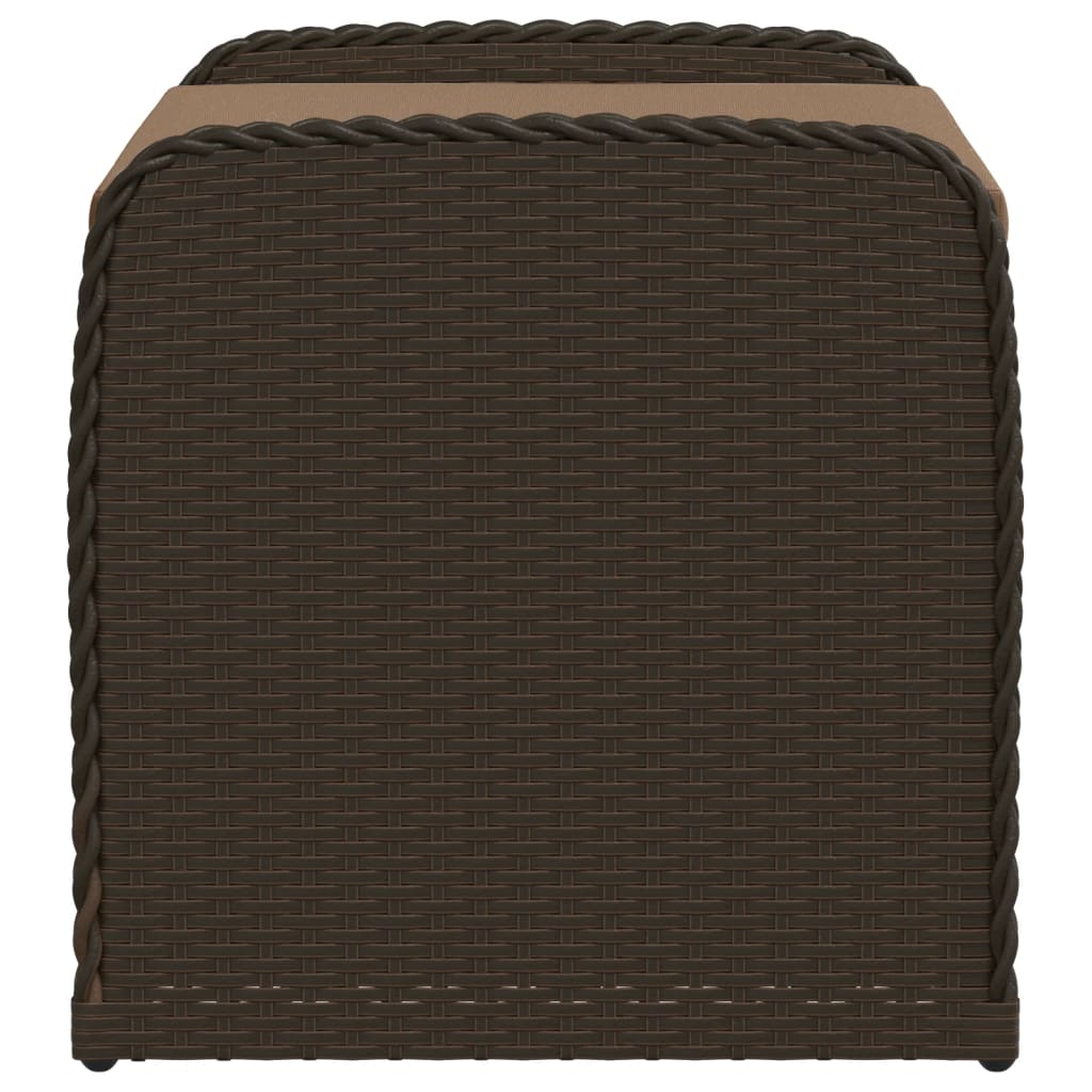 Cassapanca Con Cuscino Marrone 80x51x52 Cm In Polyrattan