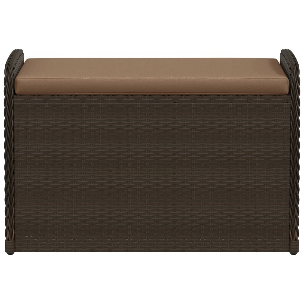 Cassapanca Con Cuscino Marrone 80x51x52 Cm In Polyrattan - Image 5