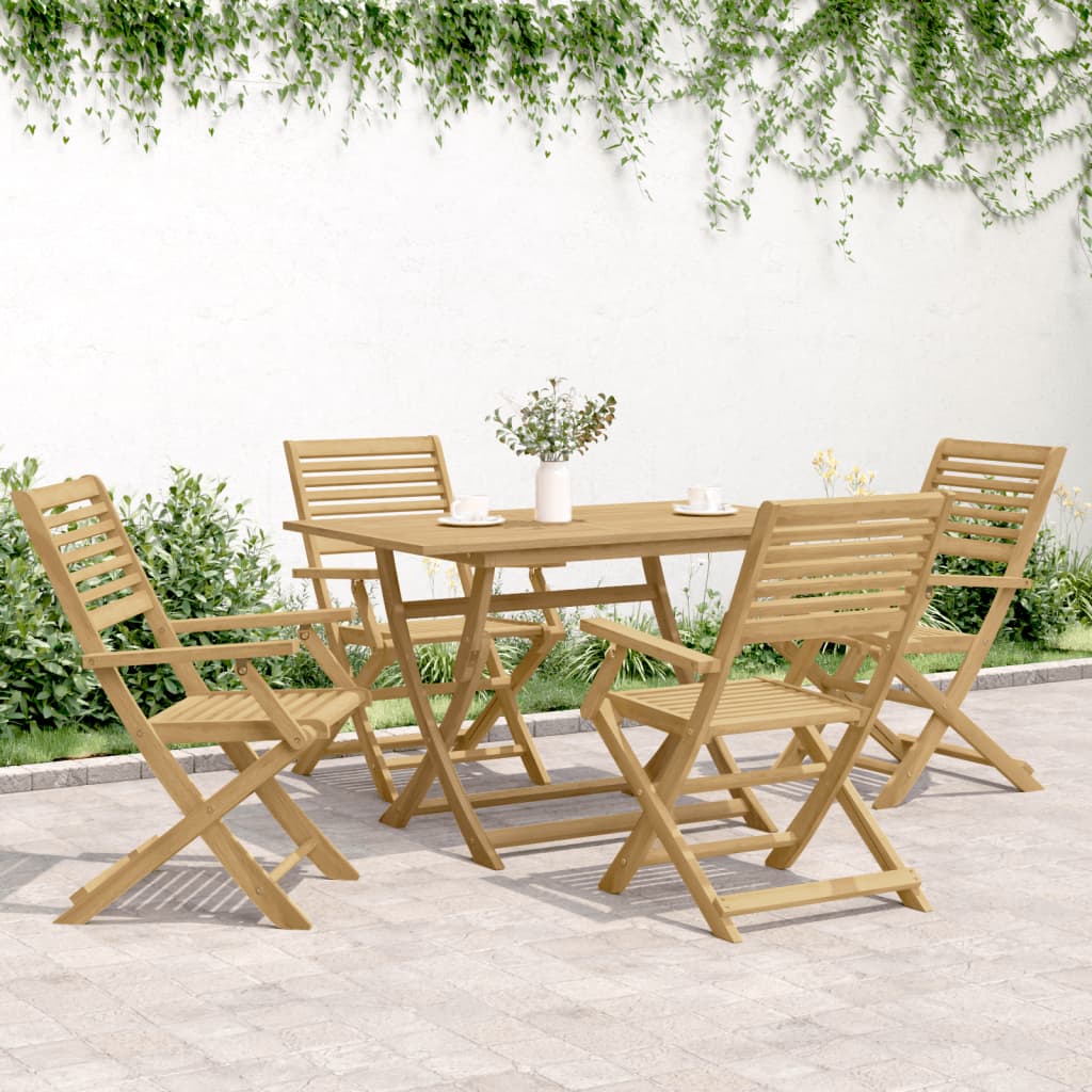 Sedie Giardino Pieghevoli 4pz 54,5x61,5x86,5 Cm Massello Acacia