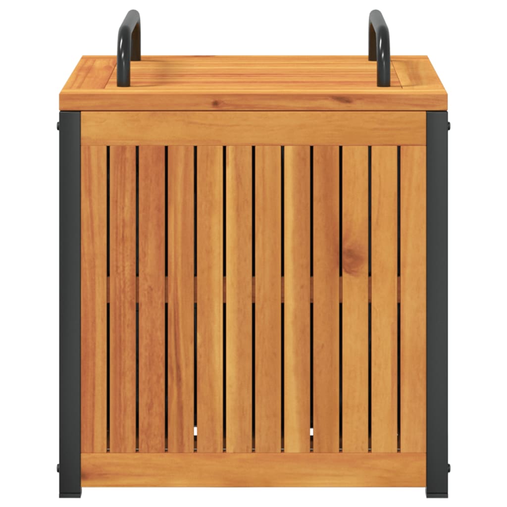 Cassa Da Esterno Per Cuscini 45x45x45/53cm In Legno E Acciaio
