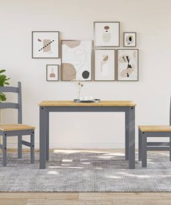 Sedie Da Pranzo 2 Pz Grigie 40x46x99 Cm Legno Massello Di Pino