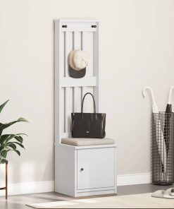 Albero Da Ingresso Sandnes Bianco 45x40x159,5 Cm Legno Di Pino