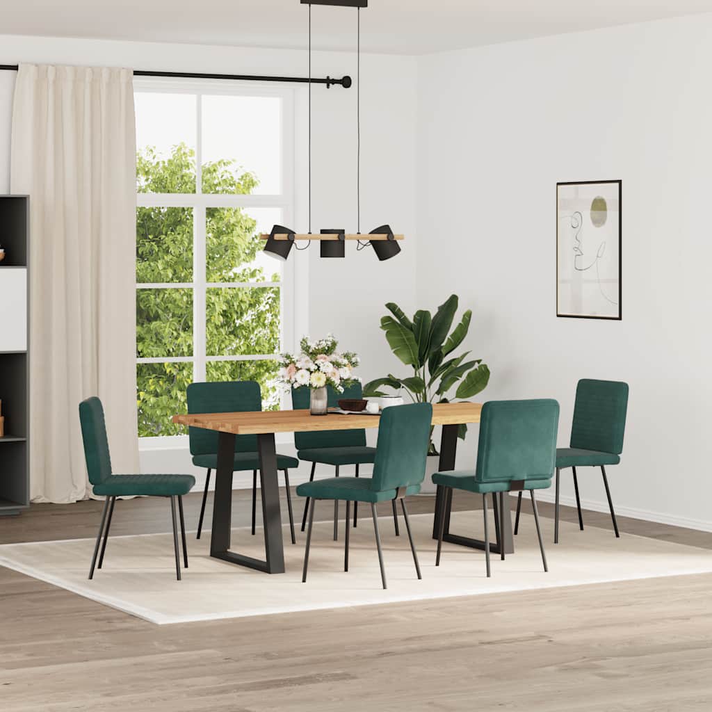 Sedie Da Pranzo 6 Pz Verde Scuro In Velluto