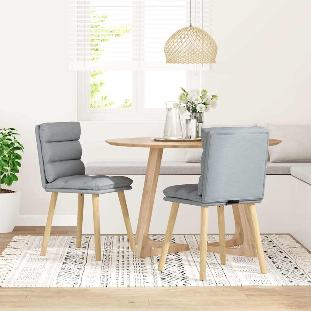 Sedie Da Pranzo 2 Pz Grigio Chiaro In Tessuto