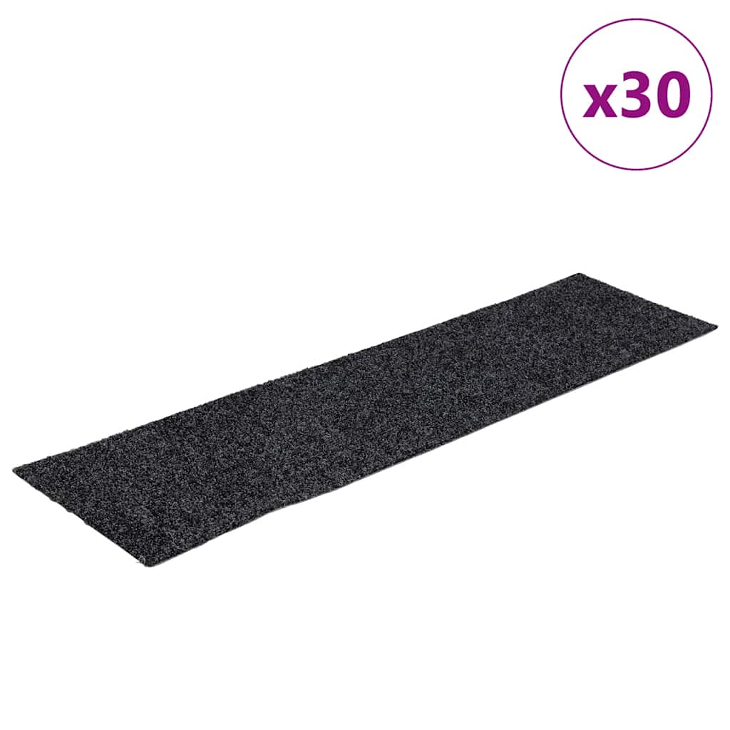 Tappetini Per Scale Autoadesivi 30 Pz 76x20 Cm Grigio Rettangolari