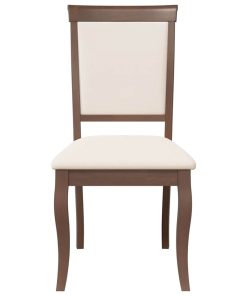 Sedie Da Pranzo Con Cuscini 2pz Marrone Legno Massello Di Hevea