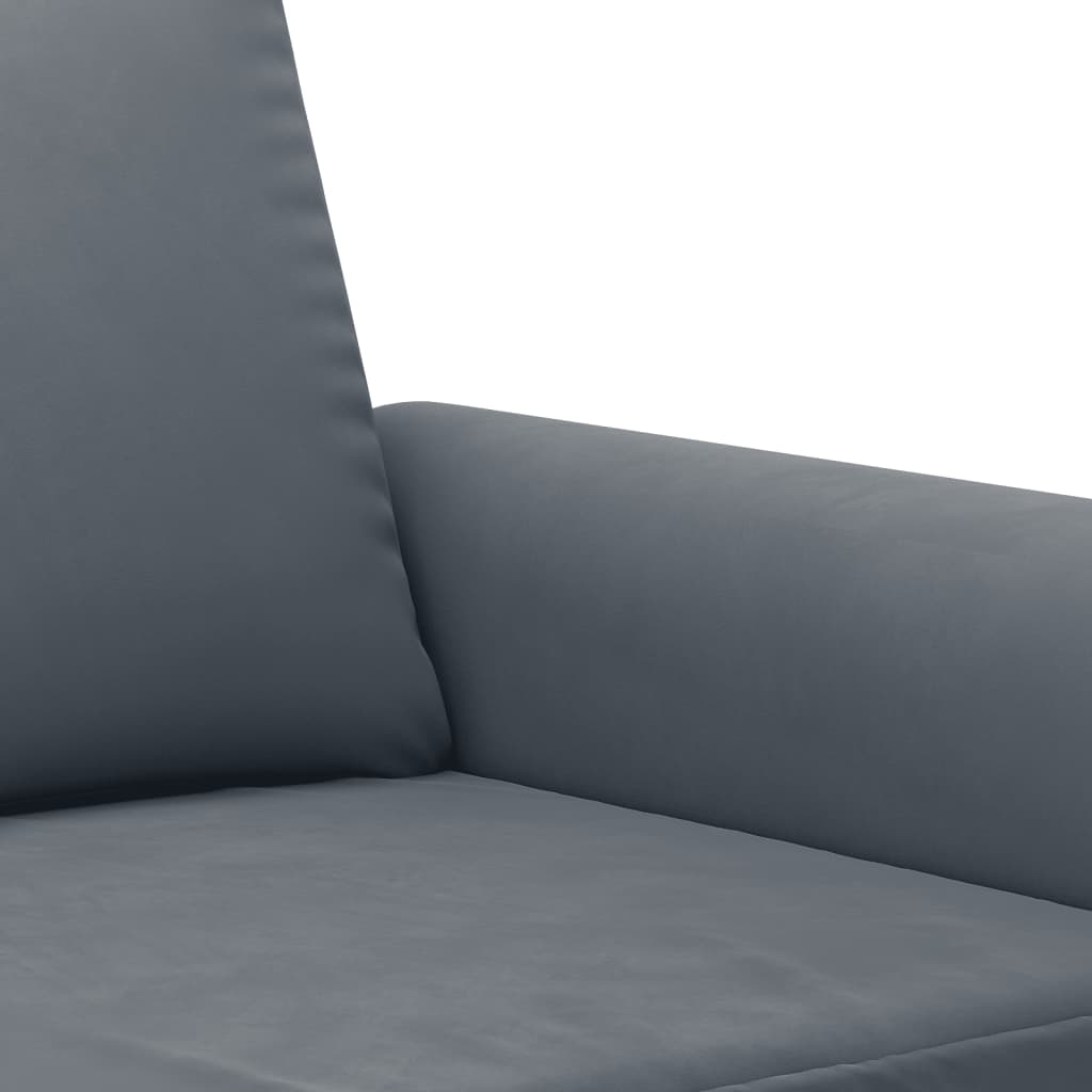 Set Di Divani 2 Pz Con Cuscini Grigio Scuro In Velluto - Image 6