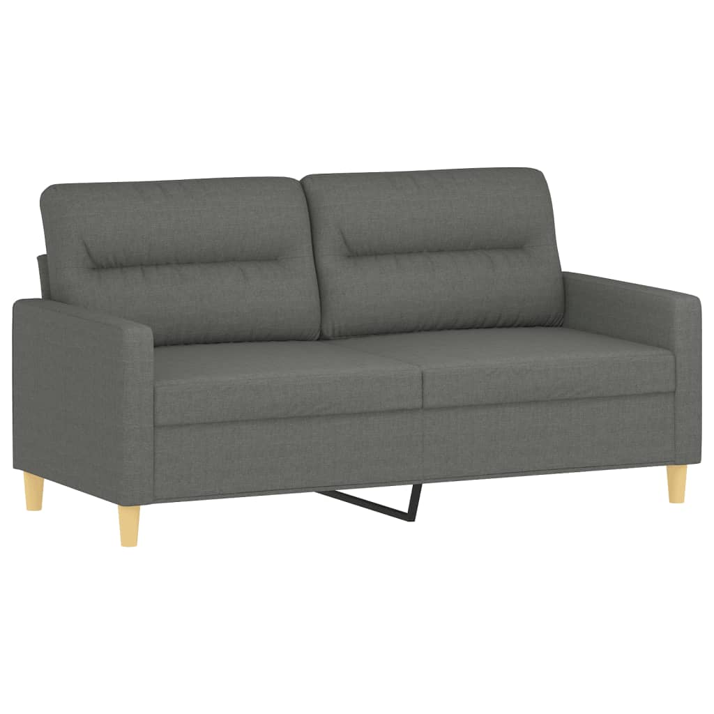 Set Di Divani 2 Pz Con Cuscini Grigio Scuro In Tessuto - Image 5