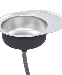 Lavello Da Cucina Con Filtro E Sifone Ovale In Acciaio Inox