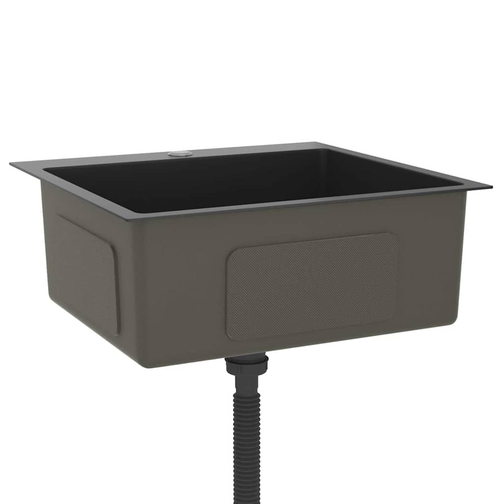 Lavello Da Cucina Lavorato A Mano Nero Acciaio Inox