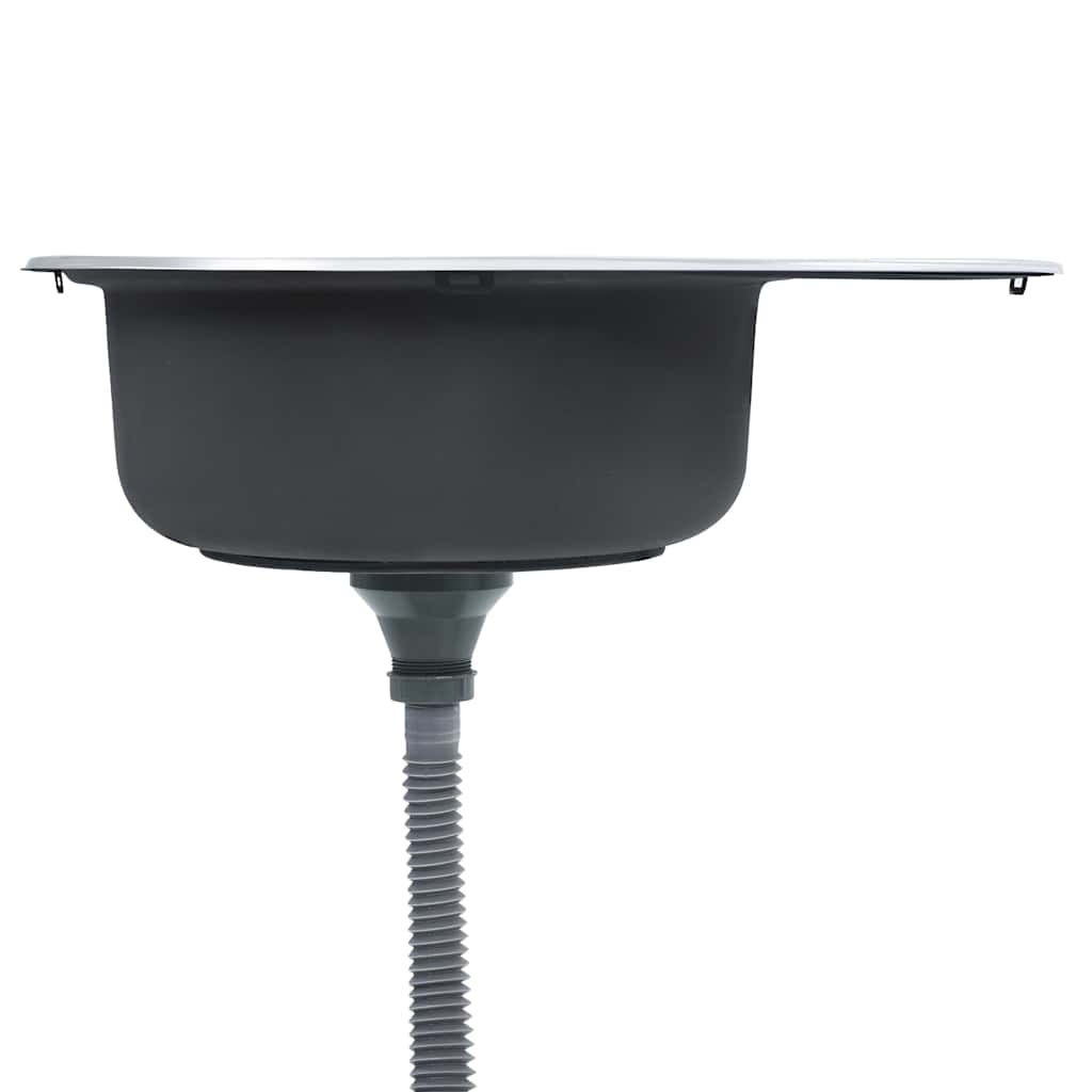 Lavello Da Cucina Con Filtro E Sifone Ovale In Acciaio Inox - Image 2