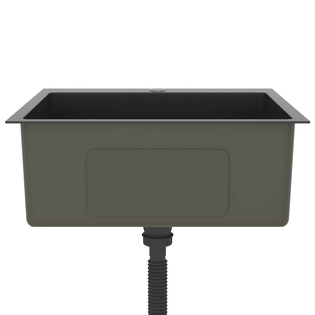 Lavello Da Cucina Lavorato A Mano Nero Acciaio Inox - Image 6