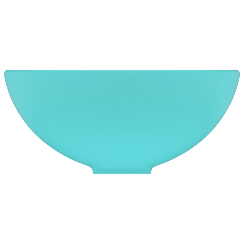 Lavandino Lusso Rotondo Verde Chiaro Opaco 32,5x14 Cm Ceramica - Image 5