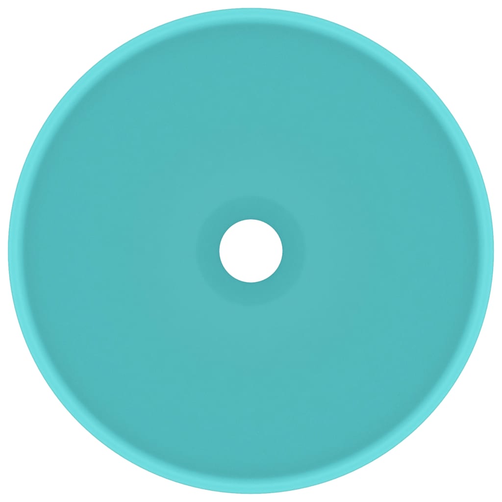 Lavandino Lusso Rotondo Verde Chiaro Opaco 32,5x14 Cm Ceramica - Image 6