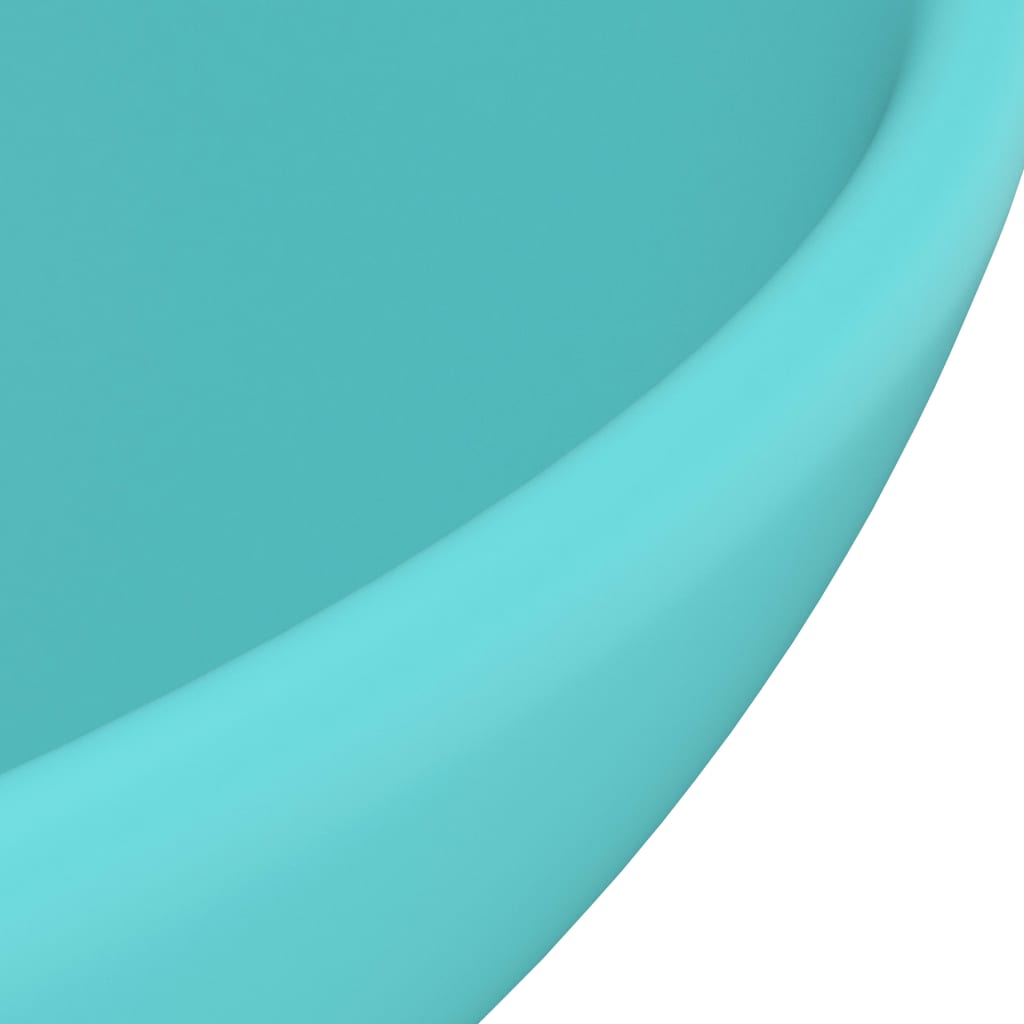 Lavandino Lusso Rotondo Verde Chiaro Opaco 32,5x14 Cm Ceramica - Image 4