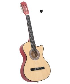 Chitarra Acustica Western Con 6 Corde 38" In Legno Di Tiglio