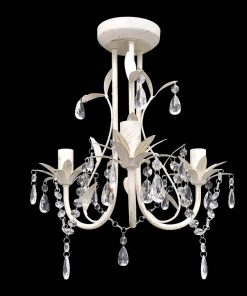 Lampadario Da Soffitto Cristallo Elegante Bianco