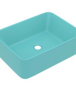 Lavandino Luxury Turchese Opaco 41x30x12 Cm In Ceramica