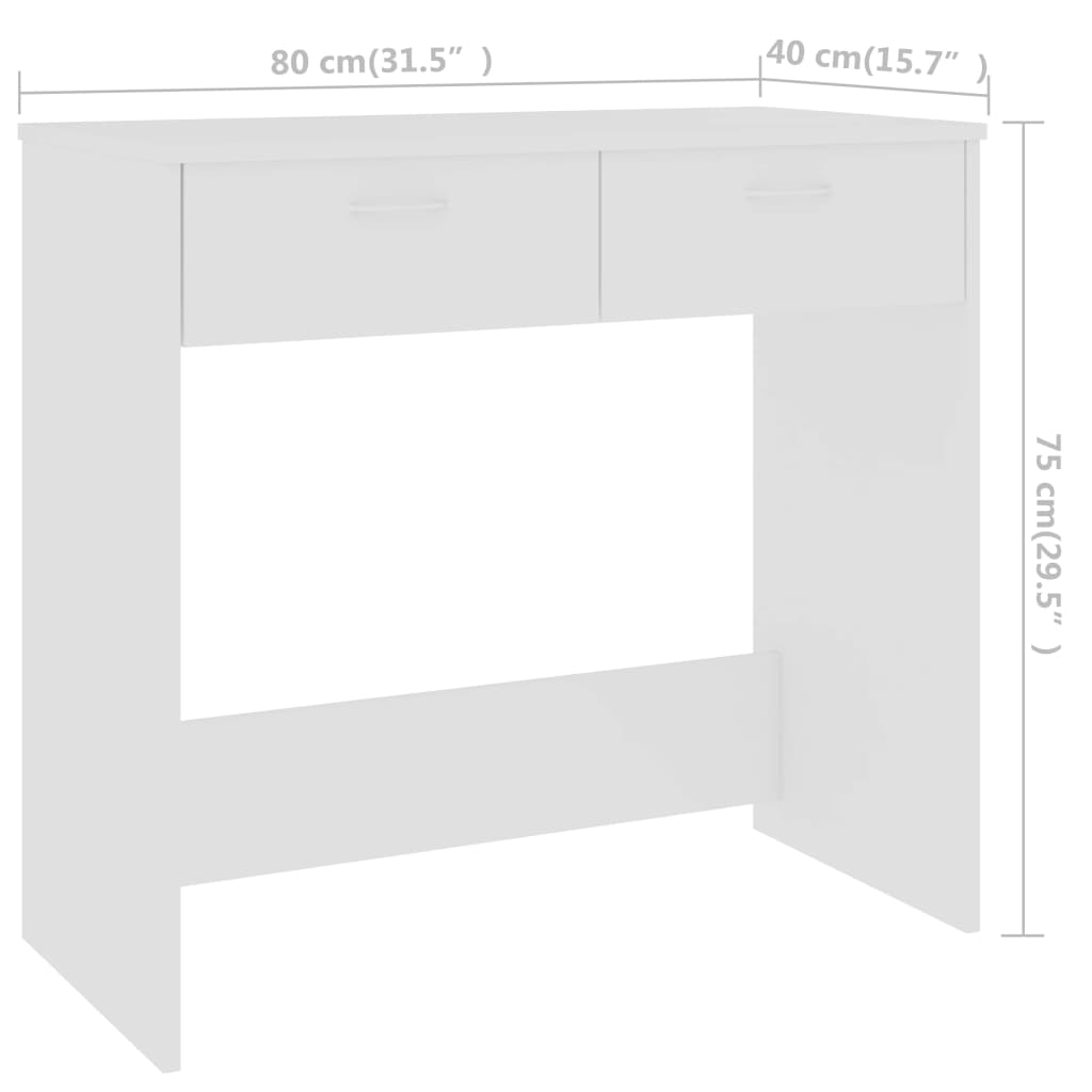 Scrivania Bianca 80x40x75 Cm In Legno Multistrato - Image 3