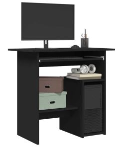 Scrivania Nera 80x45x74 Cm In Legno Multistrato