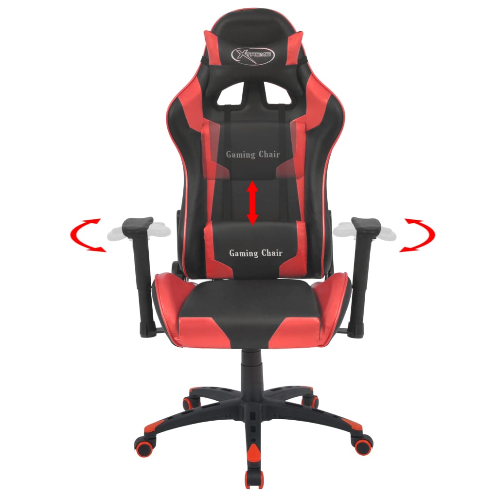 Sedia Da Ufficio Racing Reclinabile In Pelle Sintetica Rossa - Image 3
