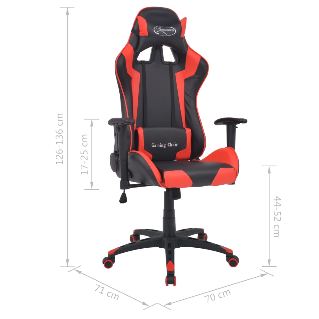 Sedia Da Ufficio Racing Reclinabile In Pelle Sintetica Rossa - Image 6