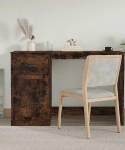 Scrivania Cassetto Rovere Fumo 115x50x75 Cm Legno Multistrato