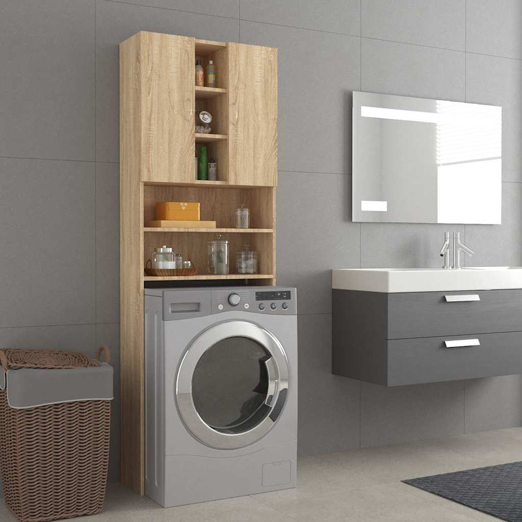 Mobile Per Lavatrice Rovere Sonoma 64x25,5x190 cm