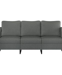 Divano A 3 Posti Grigio Chiaro 180 Cm In Tessuto