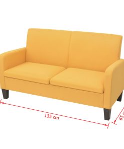 Divano A 2 Posti 135x65x76 Cm Giallo