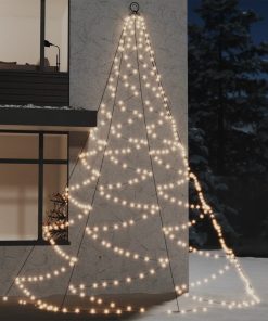 Albero Da Parete Con Gancio Metallico 720 Led Bianco Caldo 5 M