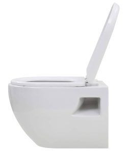 Wc A Muro Con Sciacquone Nascosto In Ceramica Bianco