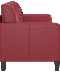 Divano A 3 Posti Rosso Vino 180 Cm In Similpelle