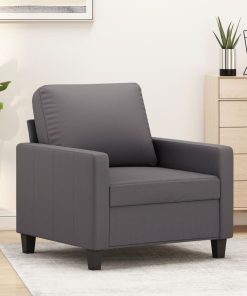 Poltrona Grigia 60 Cm In Similpelle