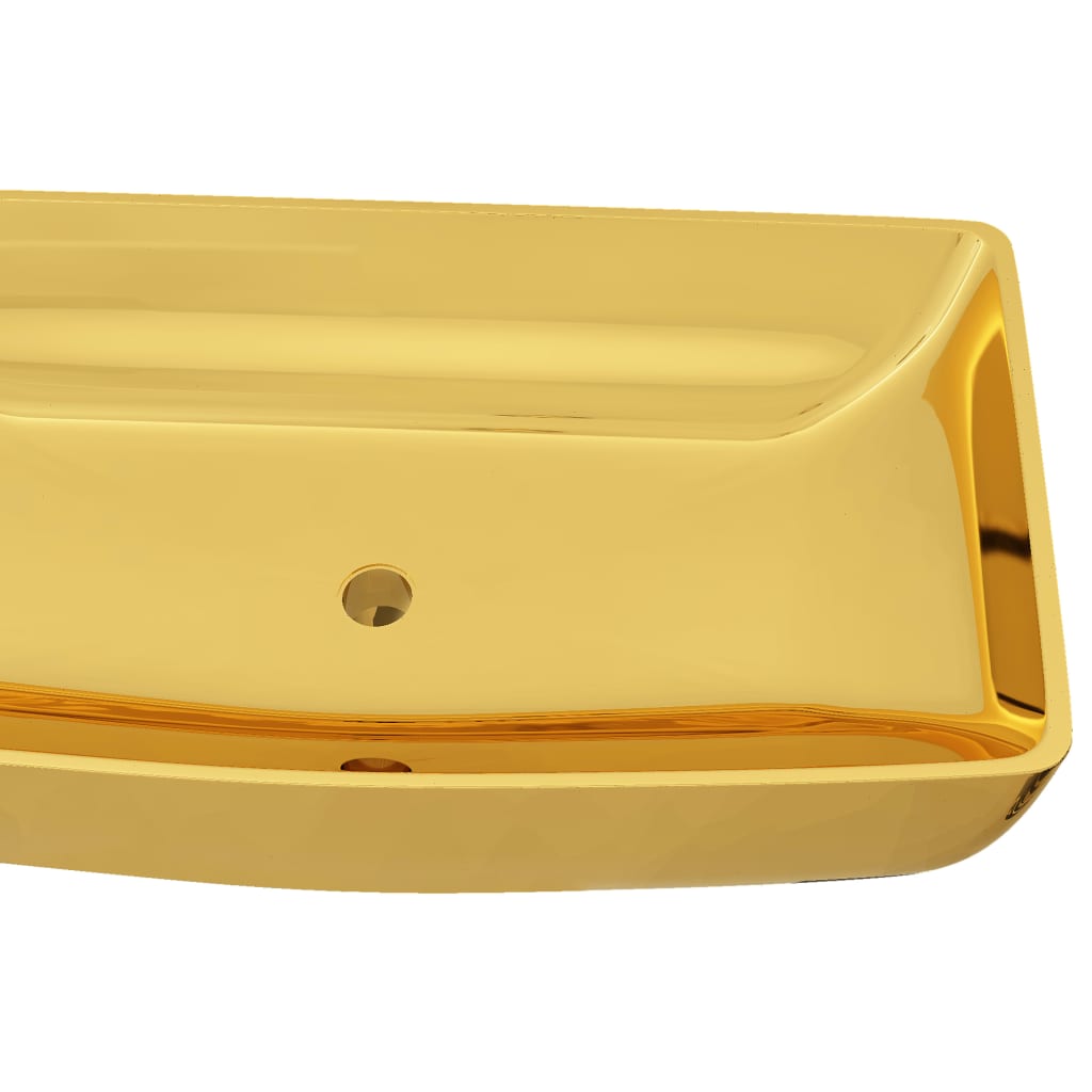 Lavandino 71x38x13,5 Cm In Ceramica Oro