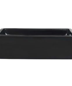 Lavandino Rettangolare In Ceramica Nero 41x30x12 cm