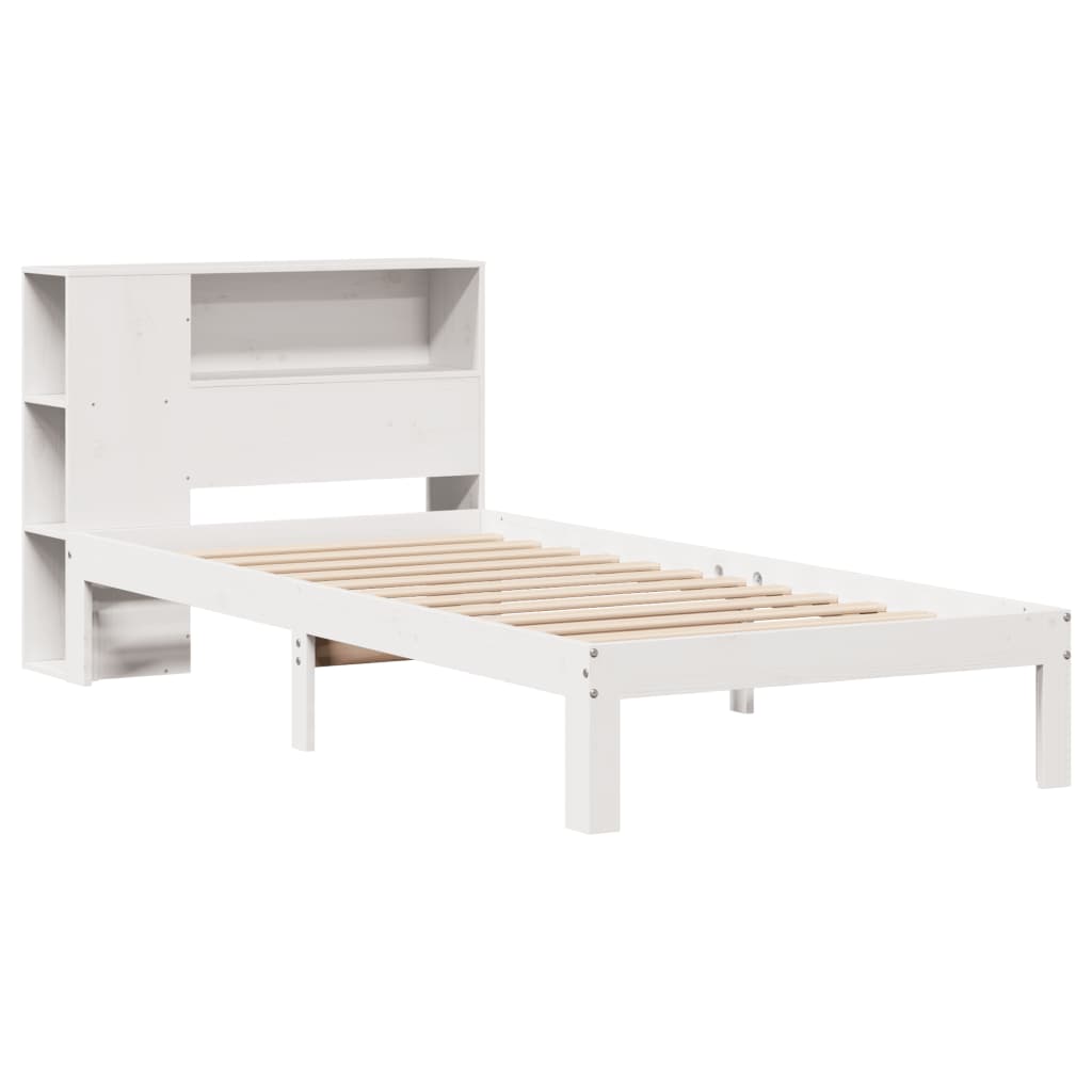 Letto Libreria Senza Materasso Bianco 100x200 Cm Legno Di Pino