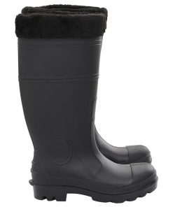 Stivali Da Pioggia Con Calzini Rimovibili Neri Misura 39 Cm Pvc